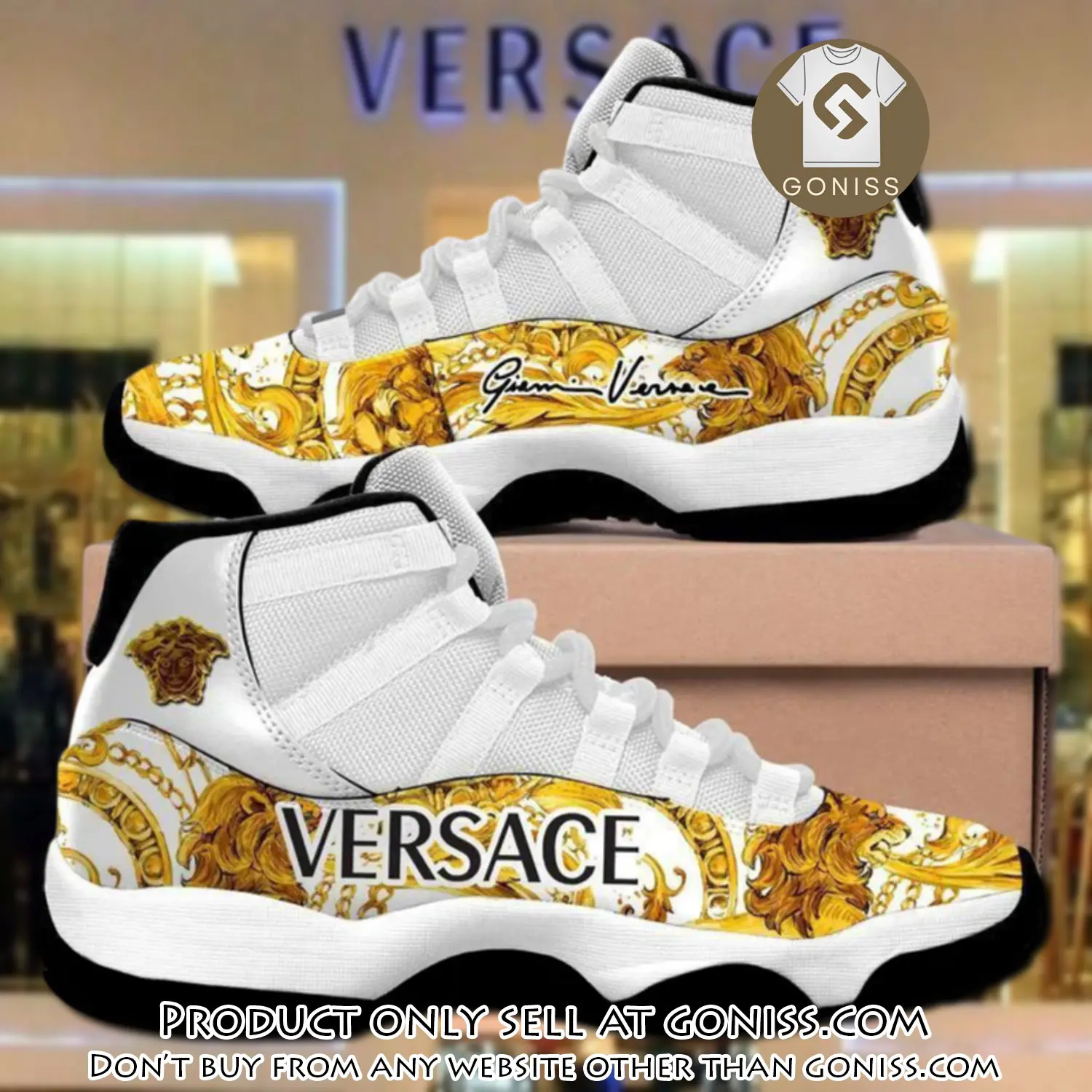 Gianni versace white gold air jordan 11 sneakers shoes hot  gifts for men women gn5049251